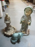 Light Weight St. Francis of Assisi Bird Feeder/Waterer, Racoon and