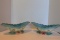 Pair of Hull Art 3-16-13 1/2 Blue and Pink Console Bowls