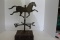 Folk Art or Vintage Horse Weathervane Mounted to Wood Block