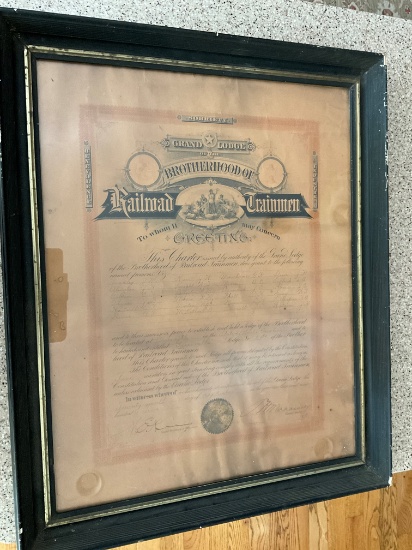 Brotherhood Of Railroad Trainmen Greenville SC Charter Document 1902 