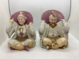 Pair of Asian Nodder Figurines, Emporer and Empress