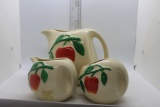 USA Pottery Pippin Teapot with Creamer & Sugar