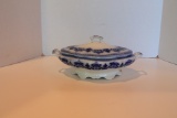 Flow Blue Covered Casserole