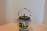 Vintage or Antique Biscuit Jar, L & Sons, England, Chinese Scene
