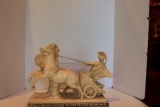 A. Santini Gladiator on Chariot with Horses Sculpture