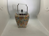 Vintage or Antique English Floral Biscuit Jar