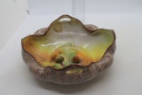 Hand Painted Nippon Ruffled Top Bowl with Raised Relief Acrons