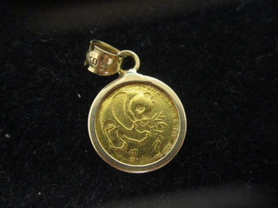 1984 Panda Gold Coin in 14k Gold Bezel