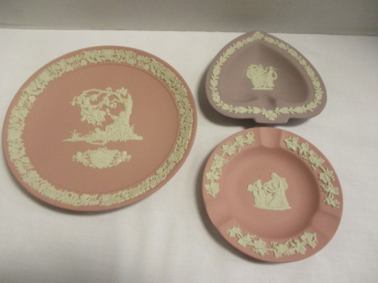 3-Piece Wedgwood Pink And Lilac Jasperware