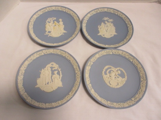 4-Piece Wedgwood Blue Jasperware Valentine's Plates