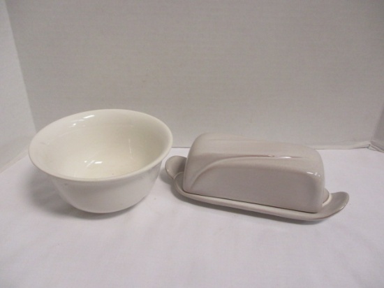 Pfaltzgraff 6 x 3" Mixing Bowl And Frankoma 4K Covered Butter Dish