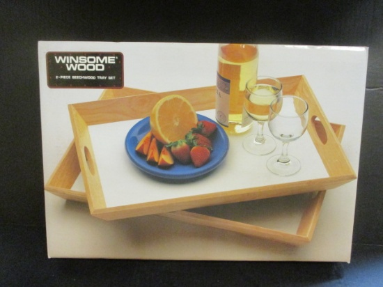 Winsome Wood 2-Piece Beechwood Tray Set