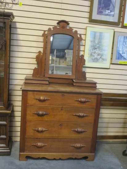 Gentleman's Chest With Mirror And Glove Boxes