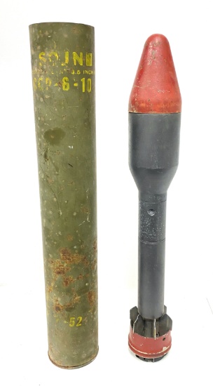 Korean War 3.5” Inert Anti-Tank Heat Seeking M28A2 Rocket in Tube