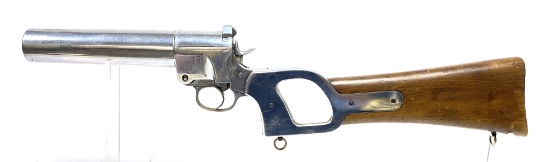 Rare Webley & Scott No1 Mk1 Chrome Federal Laboratories 1.5” Flare Gun with Matching Stock