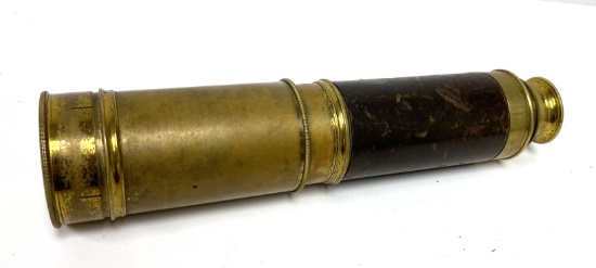 Antique Brass Telescope with Leather Band