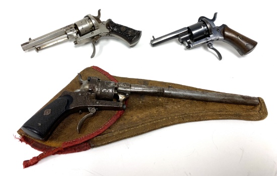 3 Antique Pinfire Revolvers