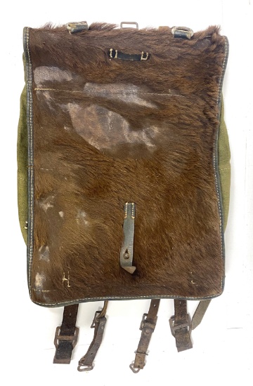 German WWII Horse Hair Backpack - W.Brand Heidelberg 1941