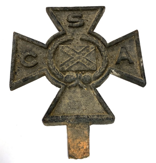 Original Cast Iron Confederate Civil War CSA Grave Marker 1861-1865