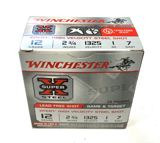 NIB 25 Shotshells of 12 GA. 2-3/4” Xpert HV Steel 7-Shot Ammunition