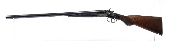 Belgium T. Barker SXS 12 GA. Double Barrel Shotgun with Hammers