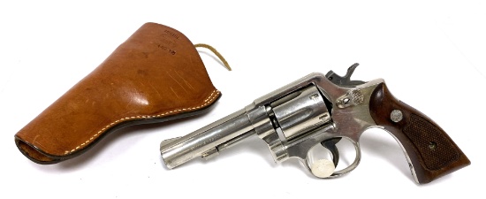 Smith & Wesson Model 10-6 Nickel .38 Special 4” Heavy Barrel Revolver with Holster