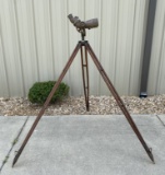 Rare WWII Japanese Battery Commander’s Spotting 10x6 TOKO Binoculars on Wooden Tripod