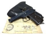 1939 Nazi issued Czech CZ38 P39(t) .380 Pistol with Rare Hardshell Nazi Holster & Capture Papers