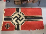 Huge German Nazi Kriegsmarine Naval Battle Flag Captured on Omaha Beach