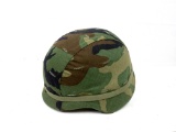 1986 Unicor PASGT Ballistic Helmet with Camouflage Cover