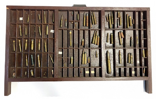 70 Collectible Live Cartridge Ammunition in Hamilton Printer's Tray