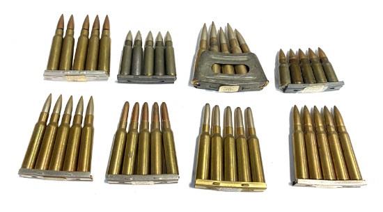 8 Military Stripper Clips & Ammunition with Labels