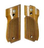 Smith & Wesson Model 39 Wood Checkered Medallion Pistol Grips