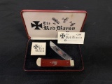 NIB Rob Klaas Solingen - Kissing Crane - The Red Baron Ltd Ed. 2-Blade Smooth Bone Pocket Knife