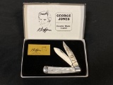 NIB George Jones Pearl Handled Commemorative Pocket Knife in Box by Rebel Pride