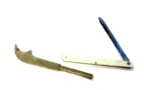 Colonial Folding Pocket Knife and Oriental decorated brass letter opener