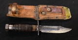 Named Vietnam Era Camillus N.Y. 2-1972 Dated Jet Pilot Survival Knife with Sheathe and Stone
