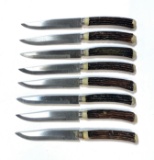 (8) Stainless Steel Japan Stag Horn Steak Knives