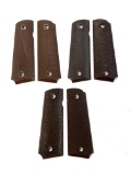 (3) Pair of 1911-A1 Plastic Checkered Pistol Grips