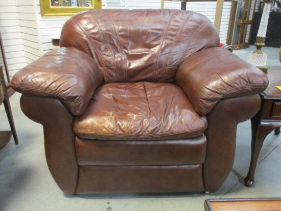 La-Z-Boy Leather Scroll Arm Oversized Chair