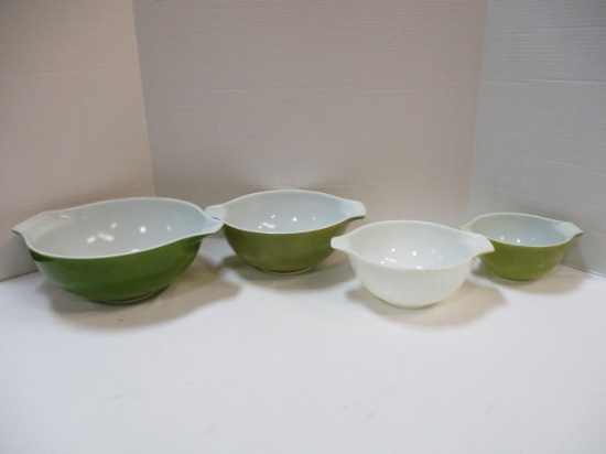 Vintage Pyrex Verde Green Cinderella Mixing Bowls