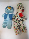 1977 Fisher Price #419 Blue Cholly Dolly and Hand Crafted Sock Clown Doll