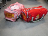 Child's Garfield and Fluppy Dogs Sleeping Bags in Duffle Bags