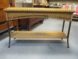 Woven Console Table with Metal Frame