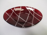 Ruby Red Cut to Clear Bon Bon Dish
