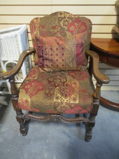 Upholstered Arm Chair with Pillow