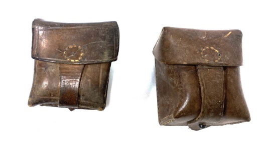 Pair of 1950s Romanian Vz24 Mauser/Mosin Nagant Leather Ammo Pouches