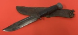 US WWII RH Pal 36 Fighting Knife with Leather Scabbard