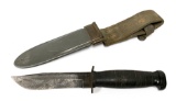 WWII USN MK1 Fighting Knife by Camillus Knife with Correct USN MK1 Sheath