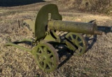 Original Pre-WWII Chinese Maxim Type 24 HMG Display Gun on Rolling M1910 Sokolov Mount